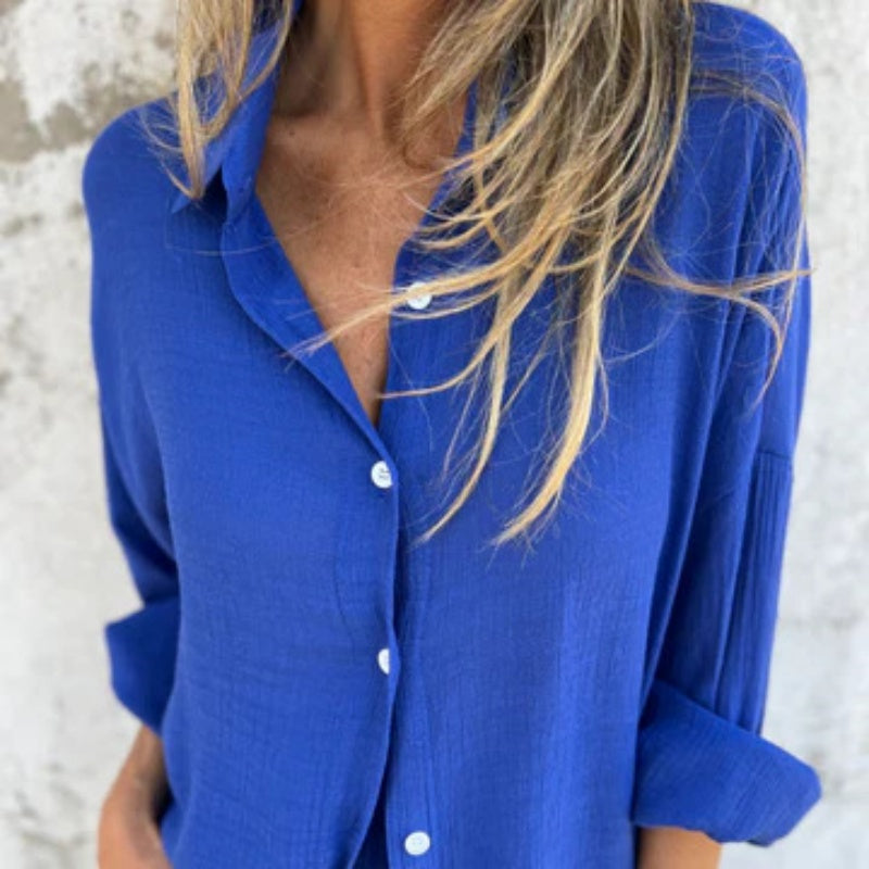 Brooke | Linen-Look Shirt & Shorts Set For Women